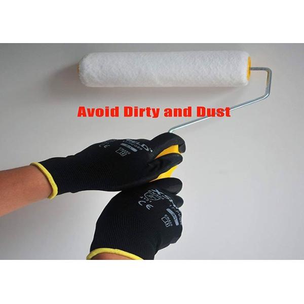 Industrial Black PU Coated Gloves Nylon Builders Grip Palm Coating Hand Gloves