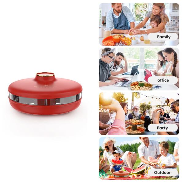 Double Layer Foldable 360 Degree Rotating Food Tray Spinning Storage Tray