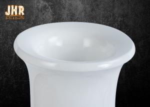Quality Indoor Shiny White Fiberglass Planters Floor Vases Cup Shape Large Pots for sale