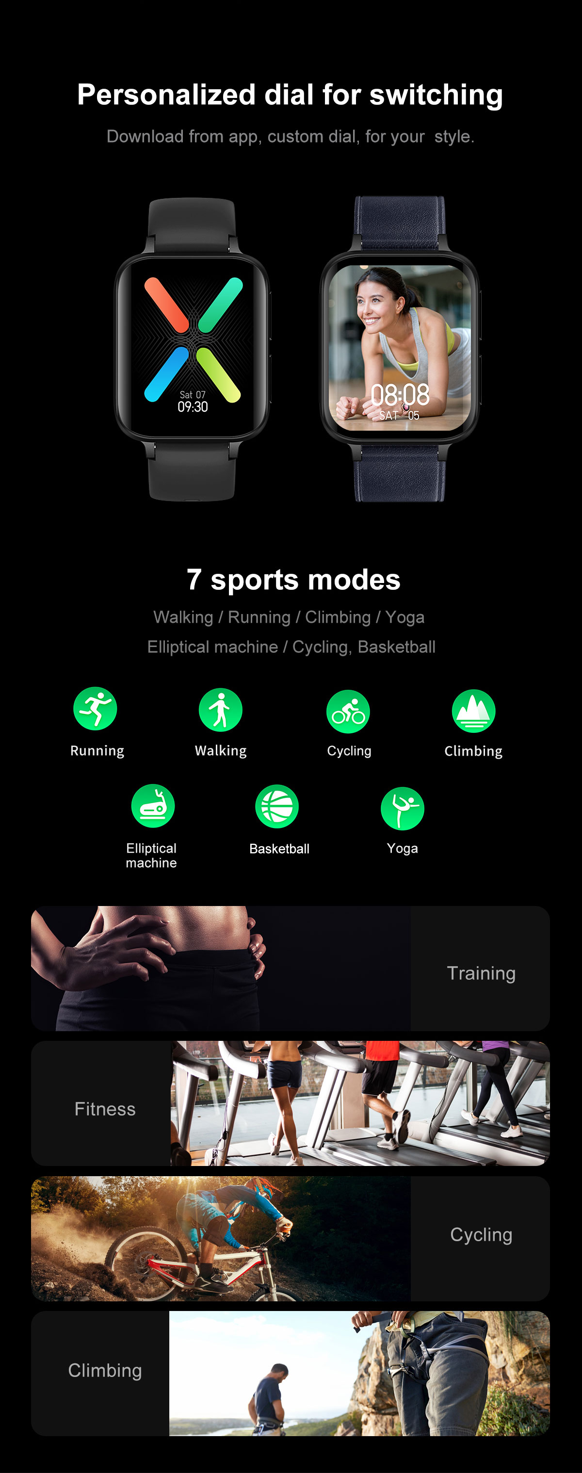 420*485P Clip Charging Android ECG Smartwatch 1.78 Inch DT93