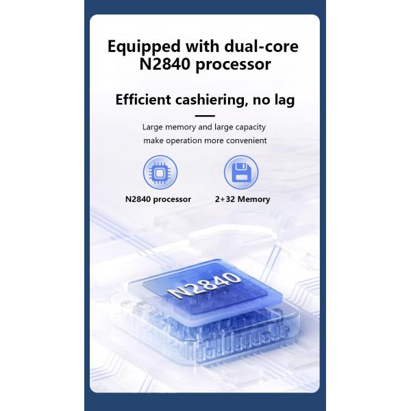 15.6Inch Touch Screen Desktop POS Terminal N2840 2+32GB Retail Cash Register with Scanner