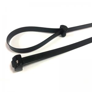 China 1/2 Push In Saddle Cable Clamp Black Plastic Square Nylon Cable Holder on sale