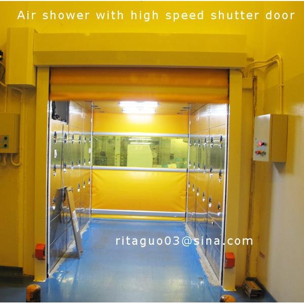 Cold Rolled Steel Cleanroom Air Shower , Air Shower Room With High Speed Shutter Doors