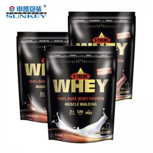 Quality Whey Protein Coffee Tea Packaging Aluminum Foil Clear Stand Up Pouch With Zipper for sale
