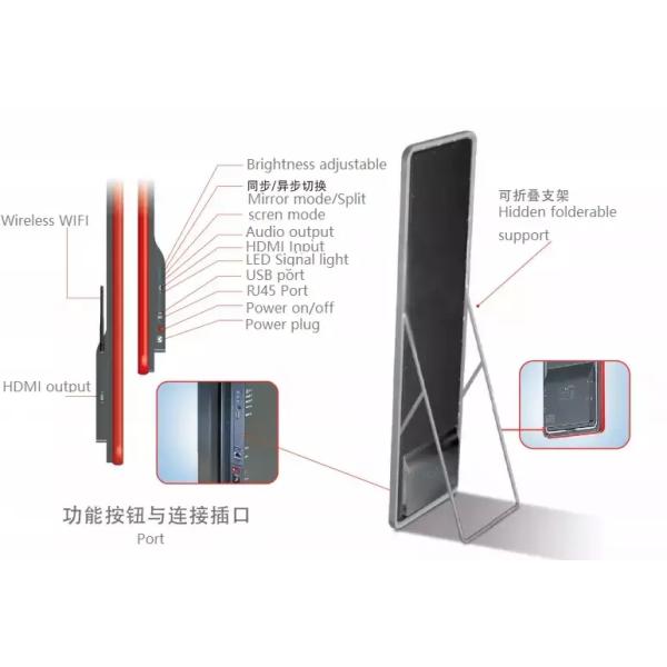 Poster Indoor Mirror Led Display P2.5 2000 Nits Brightness For Advertising Usage