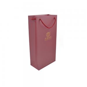 China Recyclable Small Red Kraft Custom Paper Shopping Bags With Handle on sale