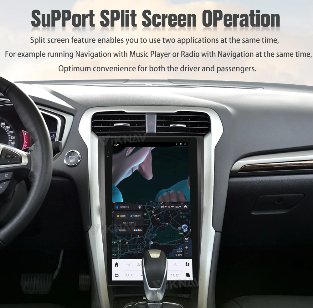 Viknav 13.6 Inch Android Auto Car Radio For Ford Mondeo 2013-2021 Multimedia Player GPS Navigation Head Unit Wireless Carplay