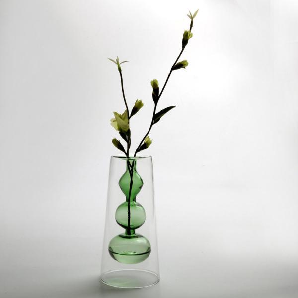 Creative Artistic Double Height Borosilicate Glass Vases