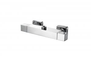 Quality Simple Design Thermostatic Kitchen Tap Chrome Finish With Two Handles for sale