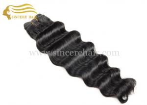 China 22 Deep Wave Hair Extensions Weft for sale - 22 Inch Black Deep Wave Human Hair Weft Extensions for sale on sale