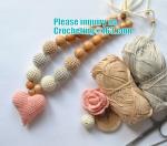 Baby sling necklace, baby bracelet, crochet bracelet, teething bracelet, crochet
