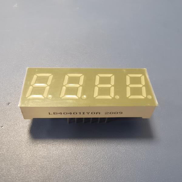 4 Digit 0.4" 20mA 595nm 20mcd 7 Segment Digital Display