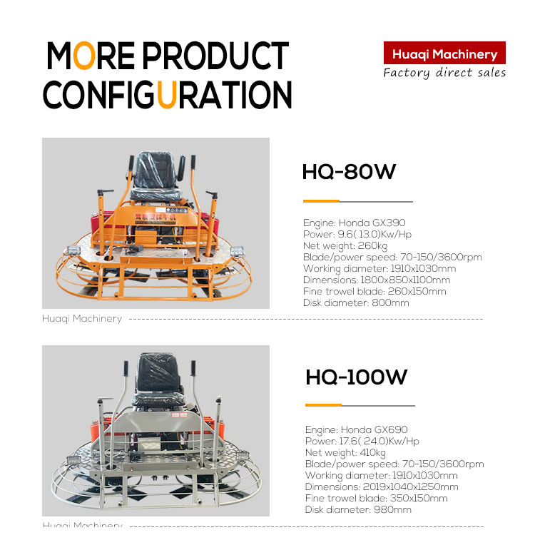17.06 24.0 Power Helicopter Ride On Trowel for Double Power Concrete Finishing Machine