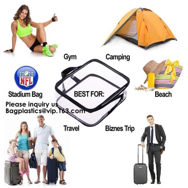 Clear Zipper Bag With Compression Packing Closure,Toiletry Bag With Pink Trim And Zipper Closing PVC zipper pouch bageas