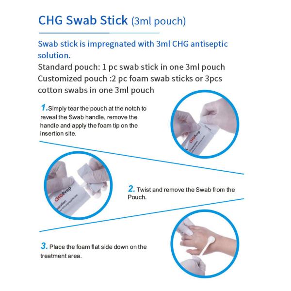 Premium Clean Sterile Foam Tipped Applicator CHG Sponge Swab