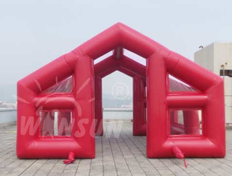 Red Color Inflatable Event Tent , Water Resistant Large Blow Up Tent
