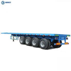 Quality 13000×2500×1490mm 4 Axles 60 Ton Payload 40ft 45ft Flatbed Container Trailer for sale