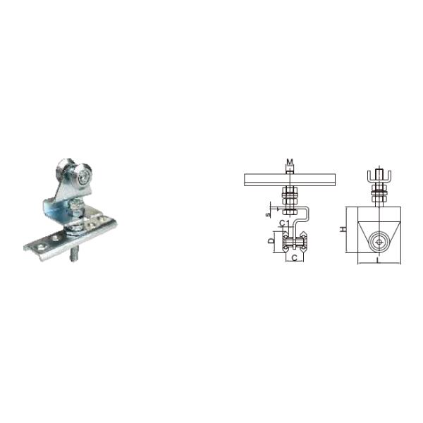 Zinc Plated Sliding Garage Door Rollers 2 With Bent Plate For Gate Rail GL43A