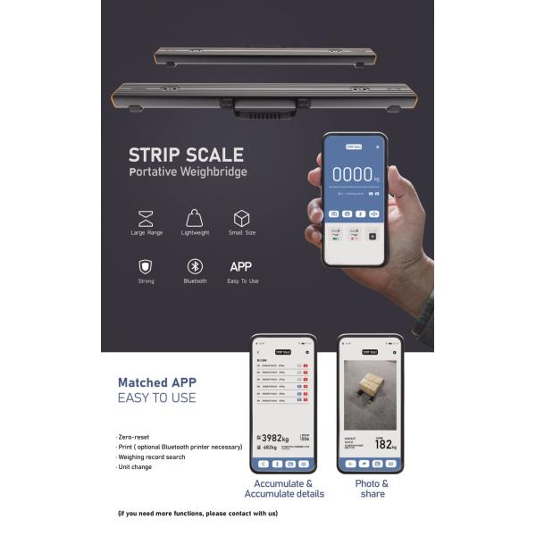 Bluetooth Portable Pallet Beam Scale with 3.7v2500mAh Battery and 1% Composite Deviation for 1500kg Weighing