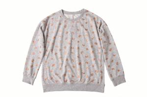 Quality Rose Gold Foil Print Round Neck Quilted Pullover Sweater For Women for sale