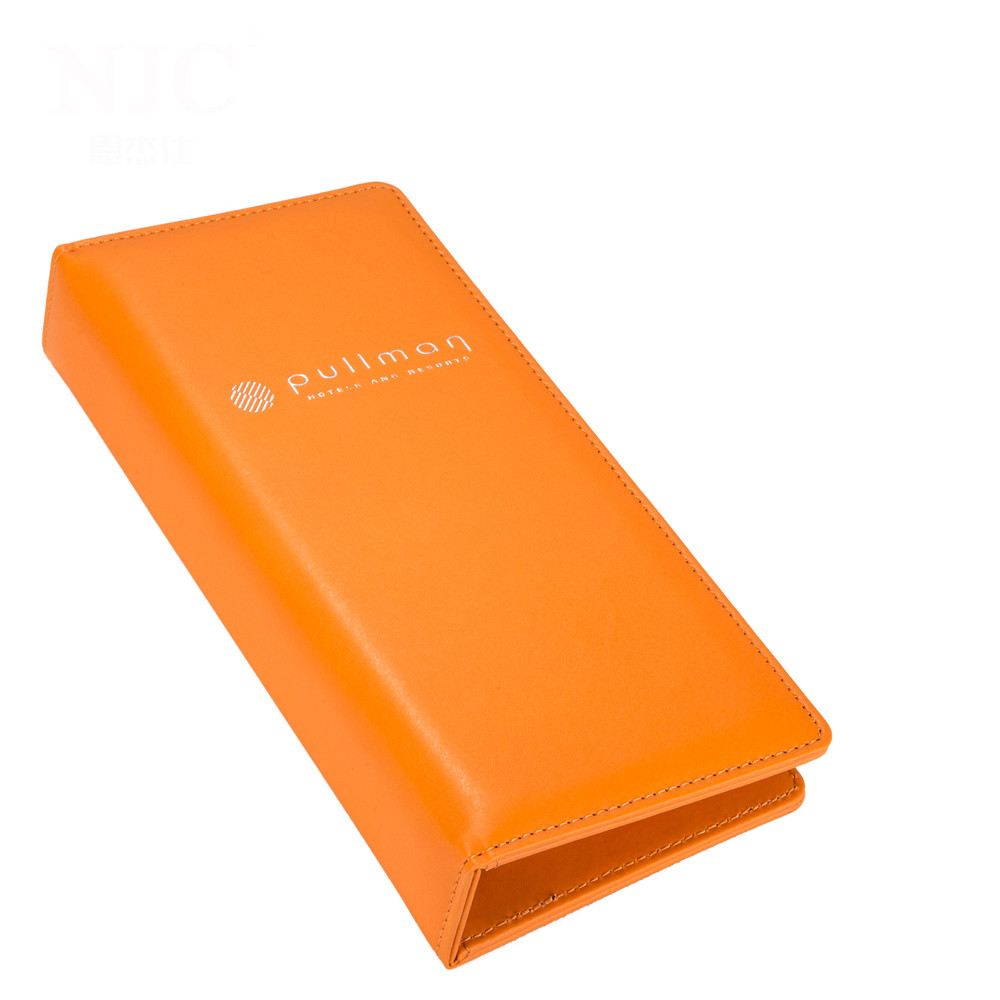 Free sample Customized hotel faux leather orange trash can