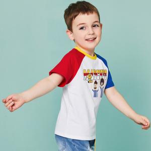 China O - Neck Cotton Children's Style Clothing Color Combination / Baby Boy T Shirt on sale