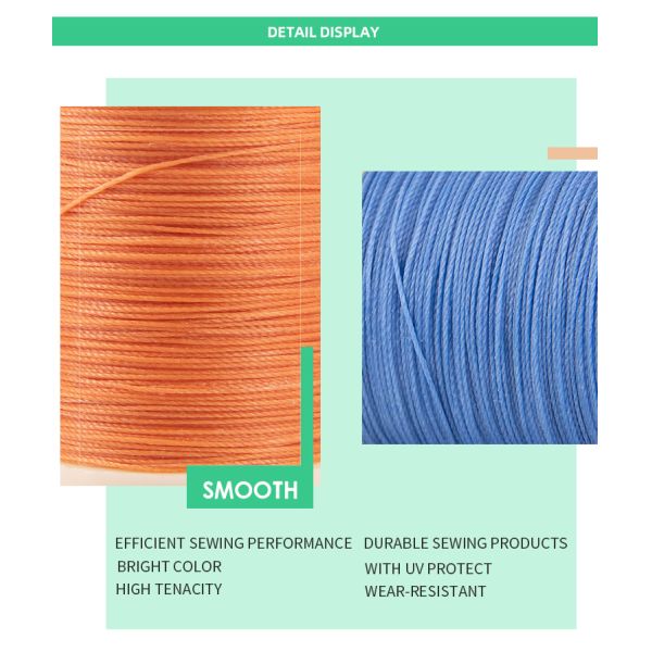 30g One Roll Round Wax Thread DIY Handmade 0.65MM Leather Sewing Polyester Thread
