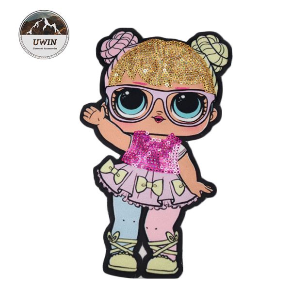 Lovely LOL Woven Patches No Minimum Sequin Material For Clothing Accessories
