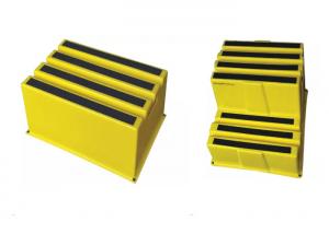 China Stackable Yellow 3 Step Stool With Non Slip Mat 500 Lb Load on sale