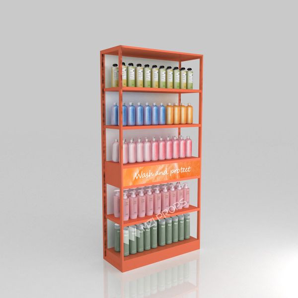 Skincare Display Table Grey Wooden Counter With Thick Soft Film Light Box For Retail Shop Furniture And Trendy Store Display Furniture