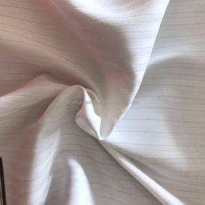 Quality 75*75 Yarn Count 100% Polyester Jacquard Fabric for Lady Dress in White Color for sale