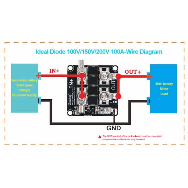 Enerkey 100V 100A Ideal Diode Module For Photovoltaic Solar Base Station and DC Power Charger