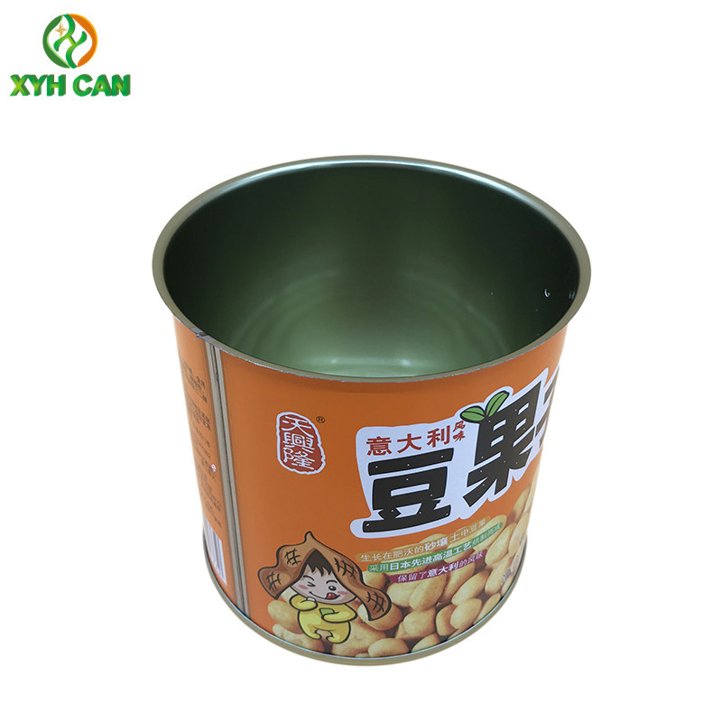 Custom Tin Cans for Snack Food Grade 99mm Diameter with Plastic Cover