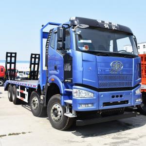 Quality FAW 8x4 Long Chassis Heavy Recovery Vehicle / Flatbed Truck With 4 Axles for sale