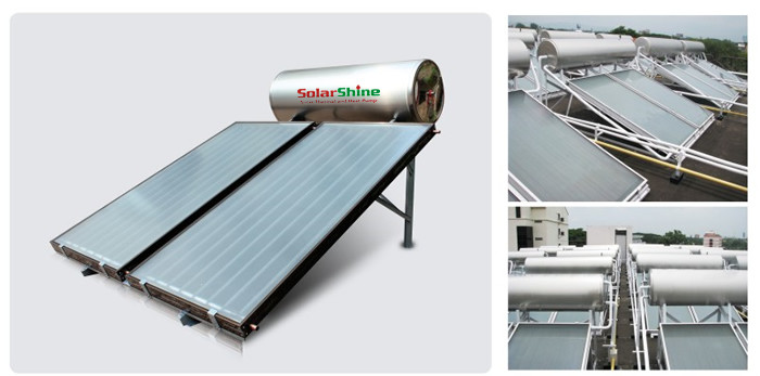 Stainless Steel Rooftop Solar Water Heater High Density Polyurethane