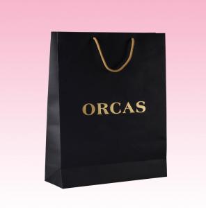 China custom black paper merchandise bags printing wholesale manufacturer on sale
