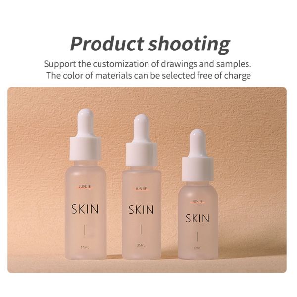PET Frosted Dropper Bottle Transparent Dropper Serum Bottle 20ml 25ml 35ml For Skincare