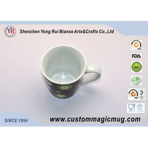 Funny Customized Souvenir Color Changing Ceramic Mug Flower Pattern