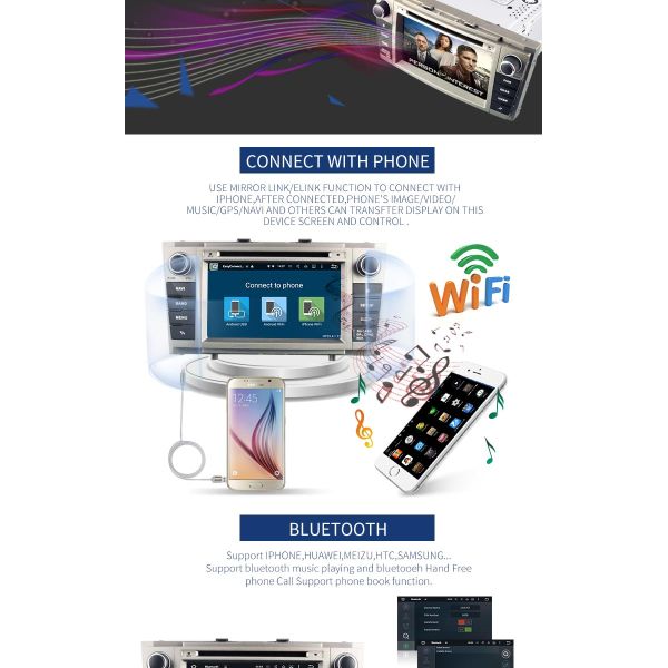 Avensis GPS Navigation Toyota Verso Dvd Player , Canbus SWC USB Toyota Dvd Player