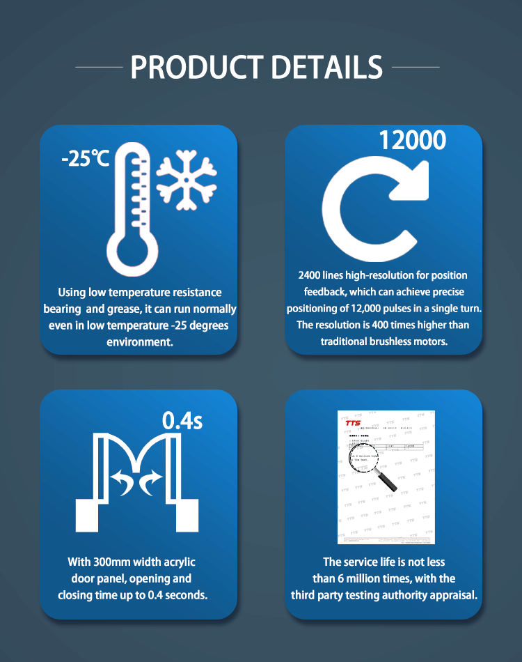 72rpm 0.21N.M 3 Phase 24V DC Servo Motor For Swing Gate