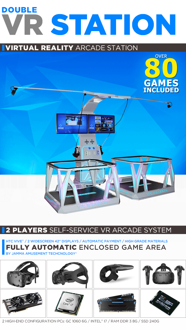 Interactive Coin System Virtual Reality Platform / 2 Players VR Simulator Machine