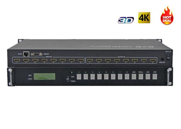 Buy 4Kx2K 8X8 3D IR HDMI Video Matrix Switcher With 8x Inputs And 8x Outputs at wholesale prices