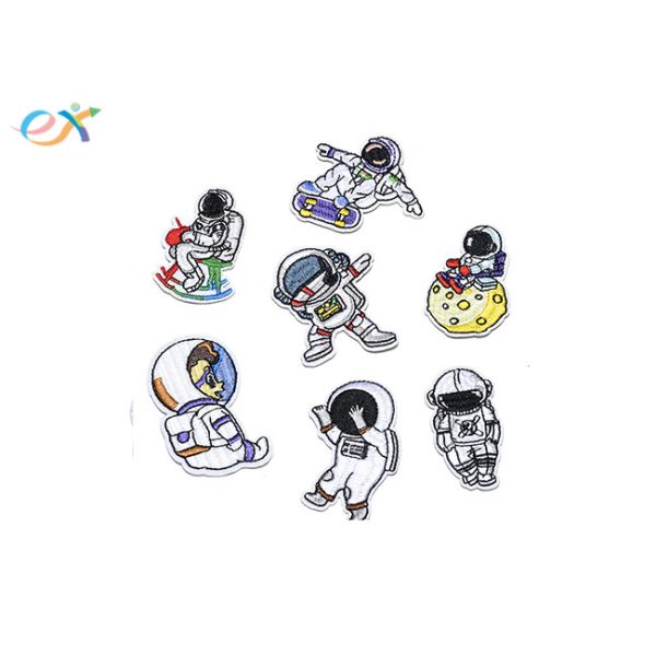 Stock Embroidery Iron-On Backing Cosmonaut Embroidered Patches
