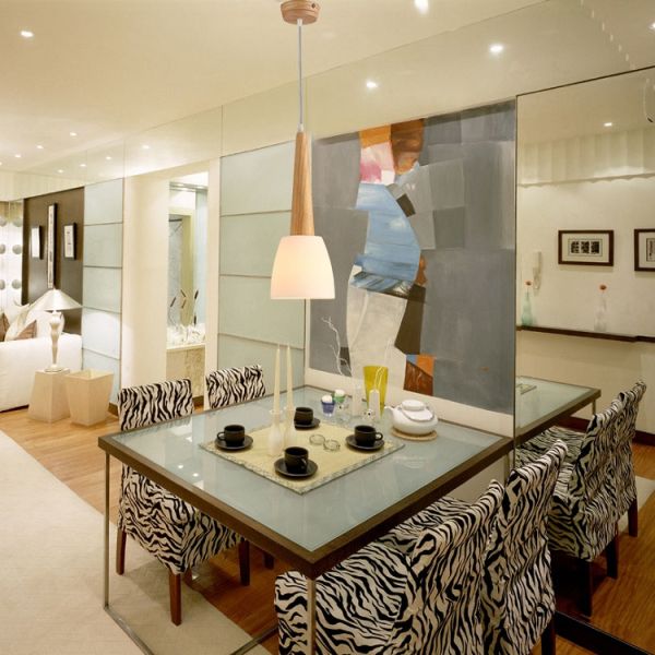 Modern decorative Dinner room pendant light E27 bulb Top grade Thailand Oak wood lamp