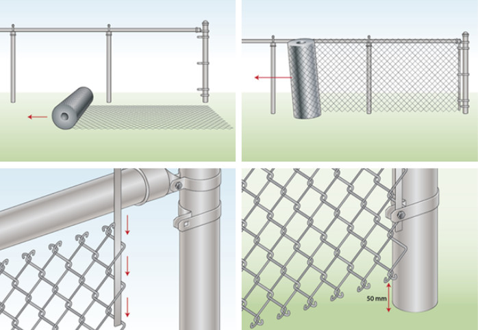 PVC Plastic Coated Chain Link Fencing 60*60mm Mesh For Garden
