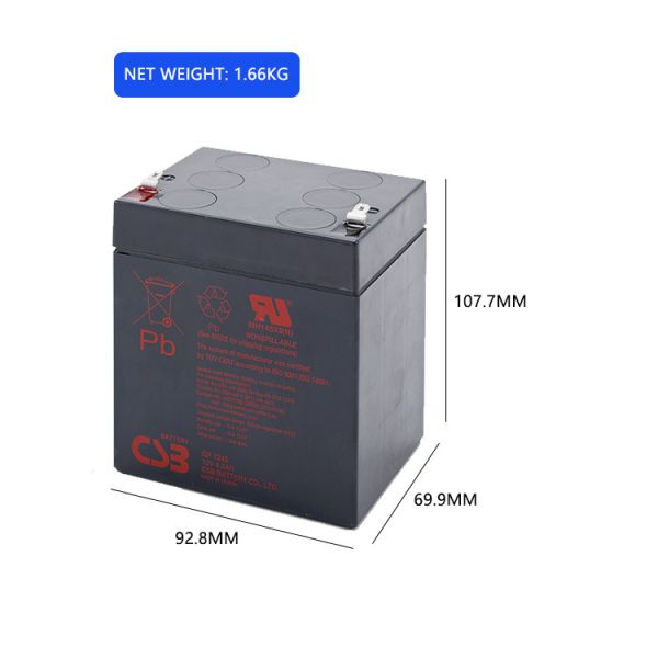 CSB Battery GP1245 12V 4.5Ah High Performance Rechargeable Maintenance-Free VRLA Battery