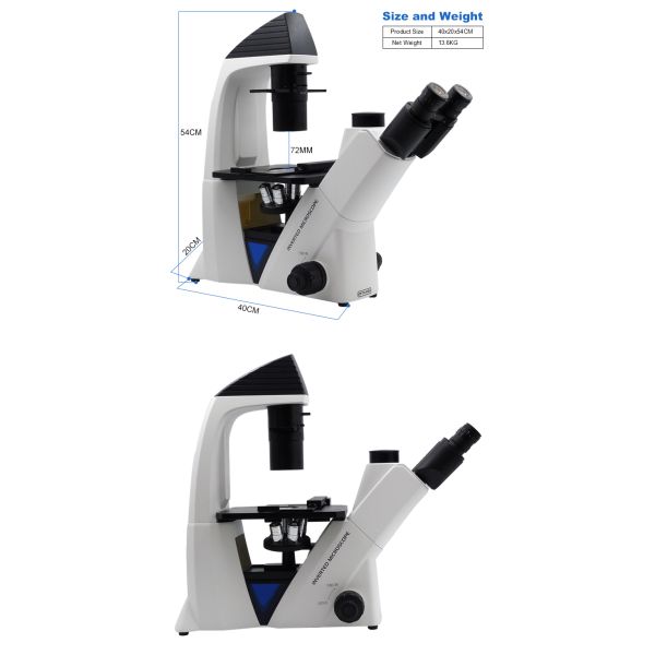 Trinocular Phase Contrast Inverted Optical Microscope OPTO-EDU A14.2603