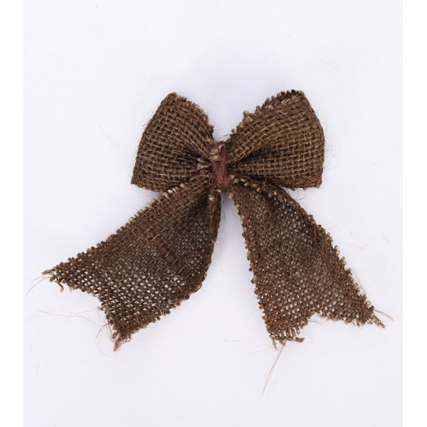 8cm*11cm Jute Ribbon Bow Green Rose Decorative Burlap Ribbon Bow