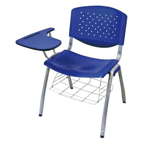 Portable Black PP Training Room Chairs With Book Net Carton Packing