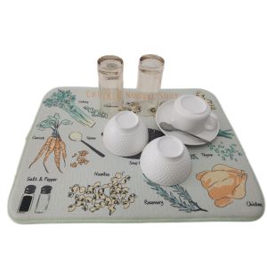 Quality High Absorbent Polyester Microfiber Dish Drying Mat for sale